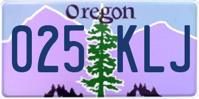 OR license plate 025KLJ