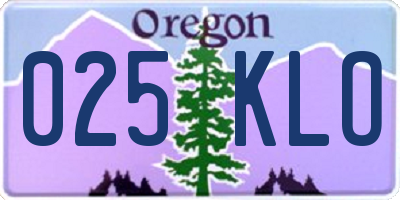 OR license plate 025KLO