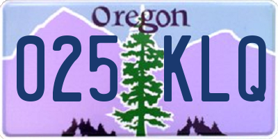 OR license plate 025KLQ