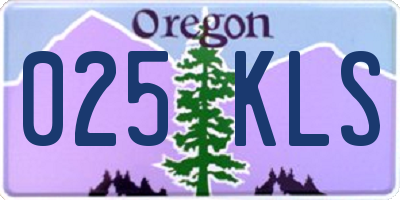 OR license plate 025KLS