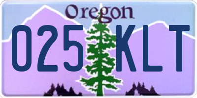 OR license plate 025KLT