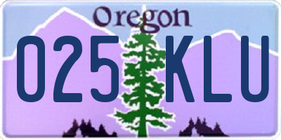 OR license plate 025KLU