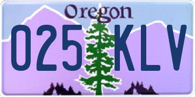 OR license plate 025KLV