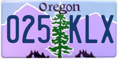 OR license plate 025KLX