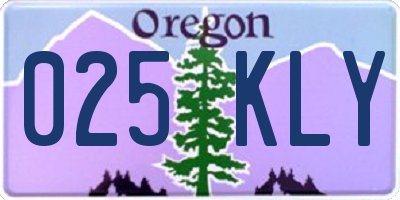 OR license plate 025KLY