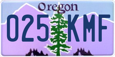 OR license plate 025KMF