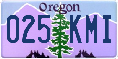 OR license plate 025KMI