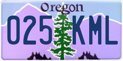 OR license plate 025KML