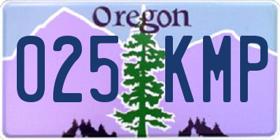 OR license plate 025KMP