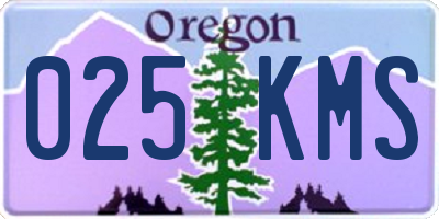 OR license plate 025KMS