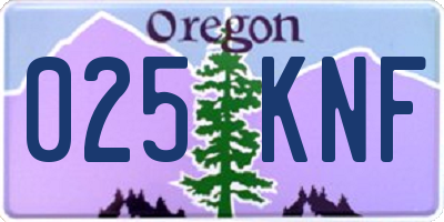 OR license plate 025KNF