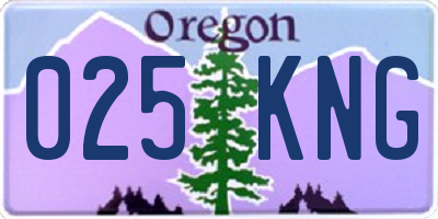 OR license plate 025KNG