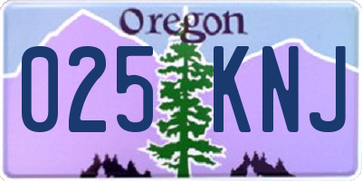 OR license plate 025KNJ