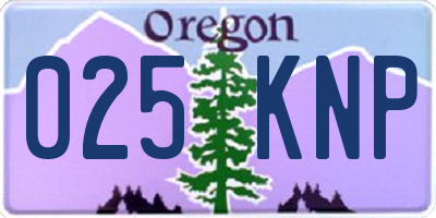 OR license plate 025KNP