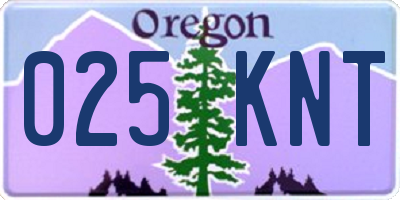 OR license plate 025KNT