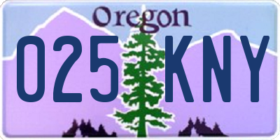 OR license plate 025KNY