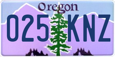 OR license plate 025KNZ