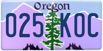 OR license plate 025KOC