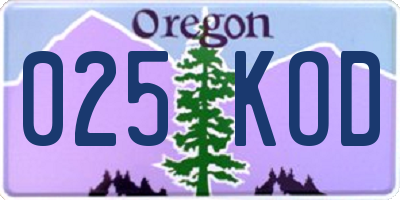 OR license plate 025KOD