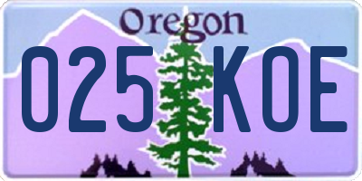 OR license plate 025KOE