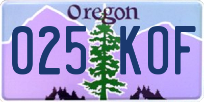 OR license plate 025KOF