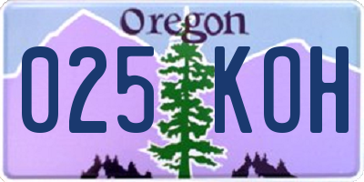 OR license plate 025KOH