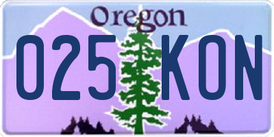 OR license plate 025KON