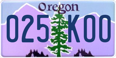 OR license plate 025KOO