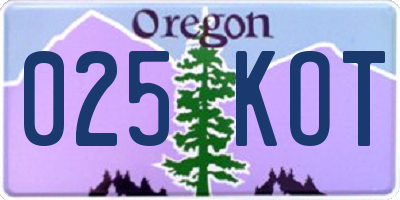 OR license plate 025KOT