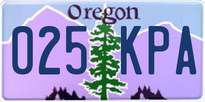OR license plate 025KPA