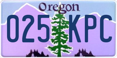 OR license plate 025KPC