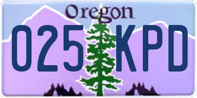 OR license plate 025KPD