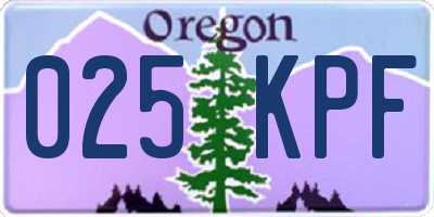 OR license plate 025KPF