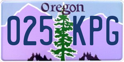 OR license plate 025KPG