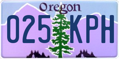OR license plate 025KPH