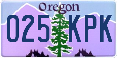 OR license plate 025KPK