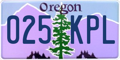 OR license plate 025KPL