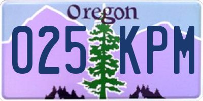 OR license plate 025KPM