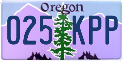 OR license plate 025KPP