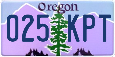 OR license plate 025KPT