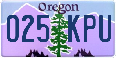 OR license plate 025KPU