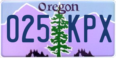 OR license plate 025KPX