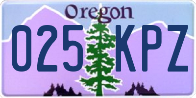OR license plate 025KPZ