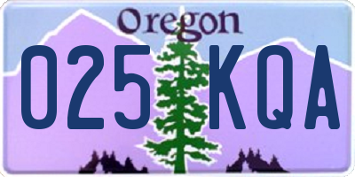 OR license plate 025KQA