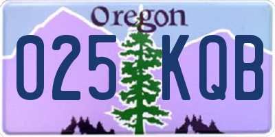 OR license plate 025KQB