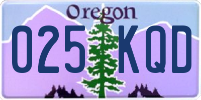 OR license plate 025KQD