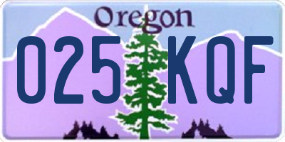 OR license plate 025KQF