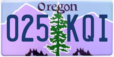 OR license plate 025KQI
