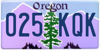 OR license plate 025KQK