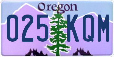 OR license plate 025KQM